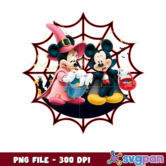 Mickey and minnie png, halloween png, halloween cartoon png