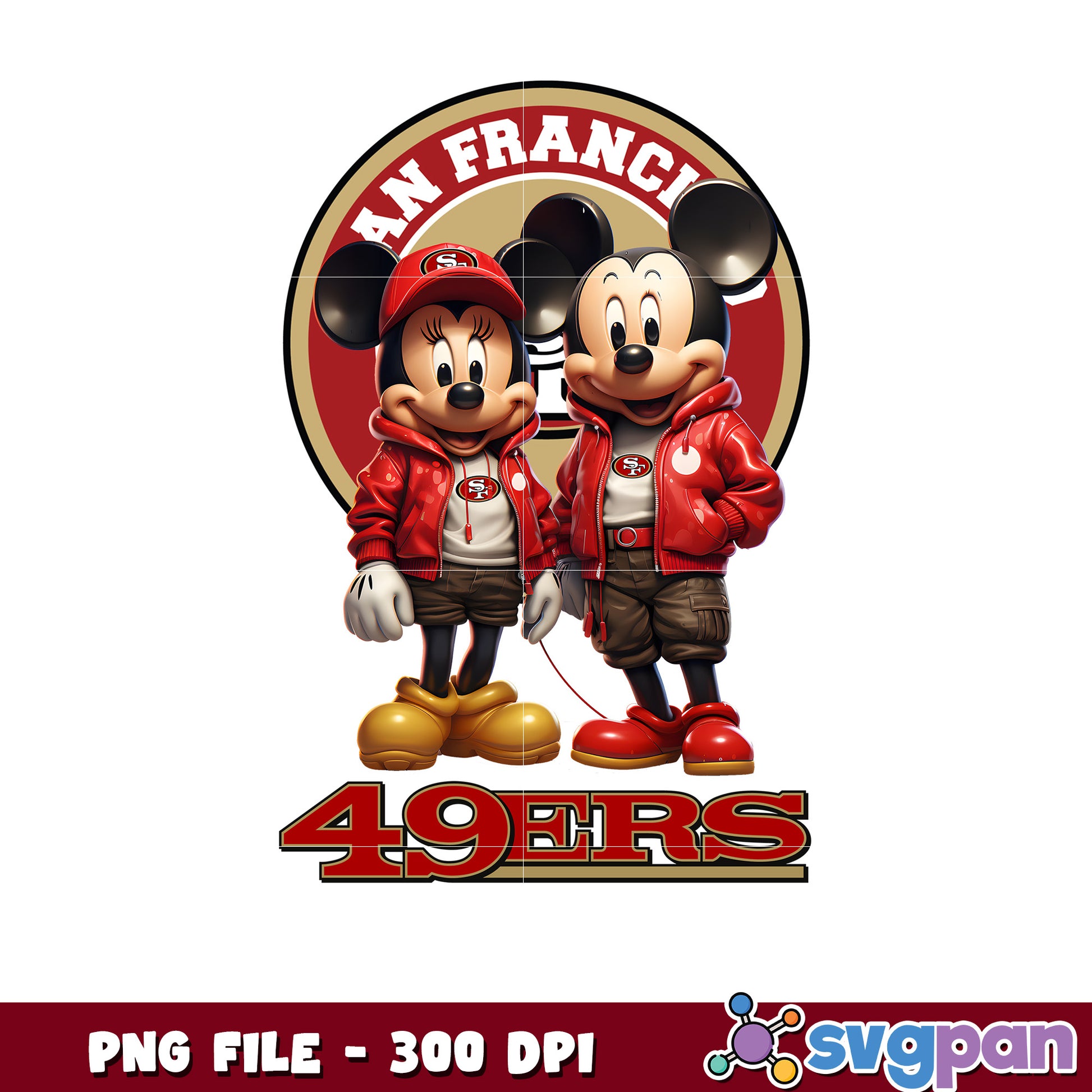 Mickey and minnie san francisco 49ers png, disney mickey mouse png, nfl teams logo png