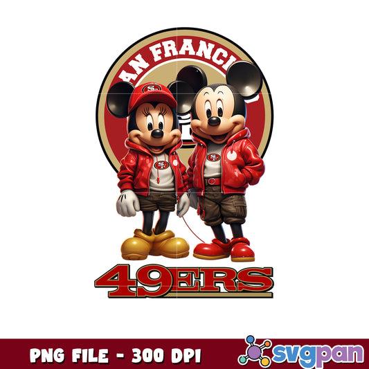 Mickey and minnie san francisco 49ers png, disney mickey mouse png, nfl teams logo png