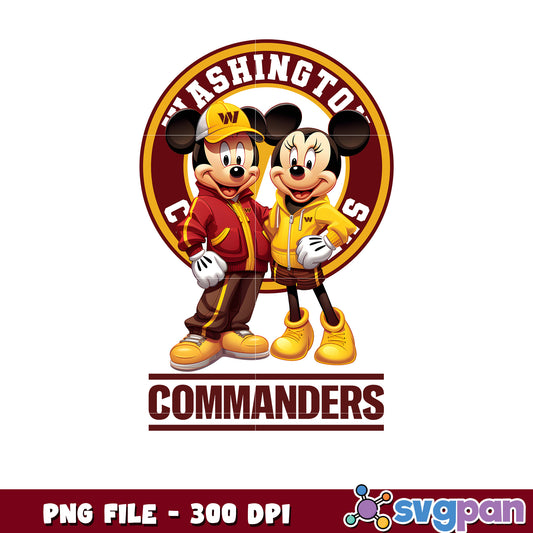 Mickey and minnie washinton commanders png, disney mickey mouse png, nfl teams logo png