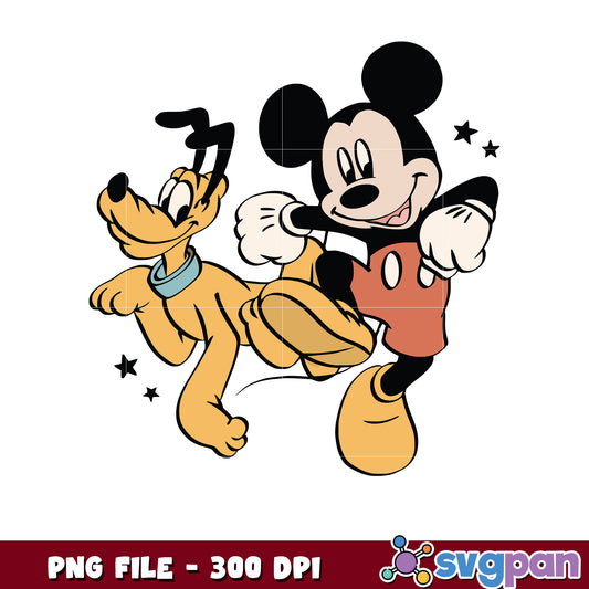 Mickey and pluto png, disney friends png, classic duo png, cartoon best buddies design png
