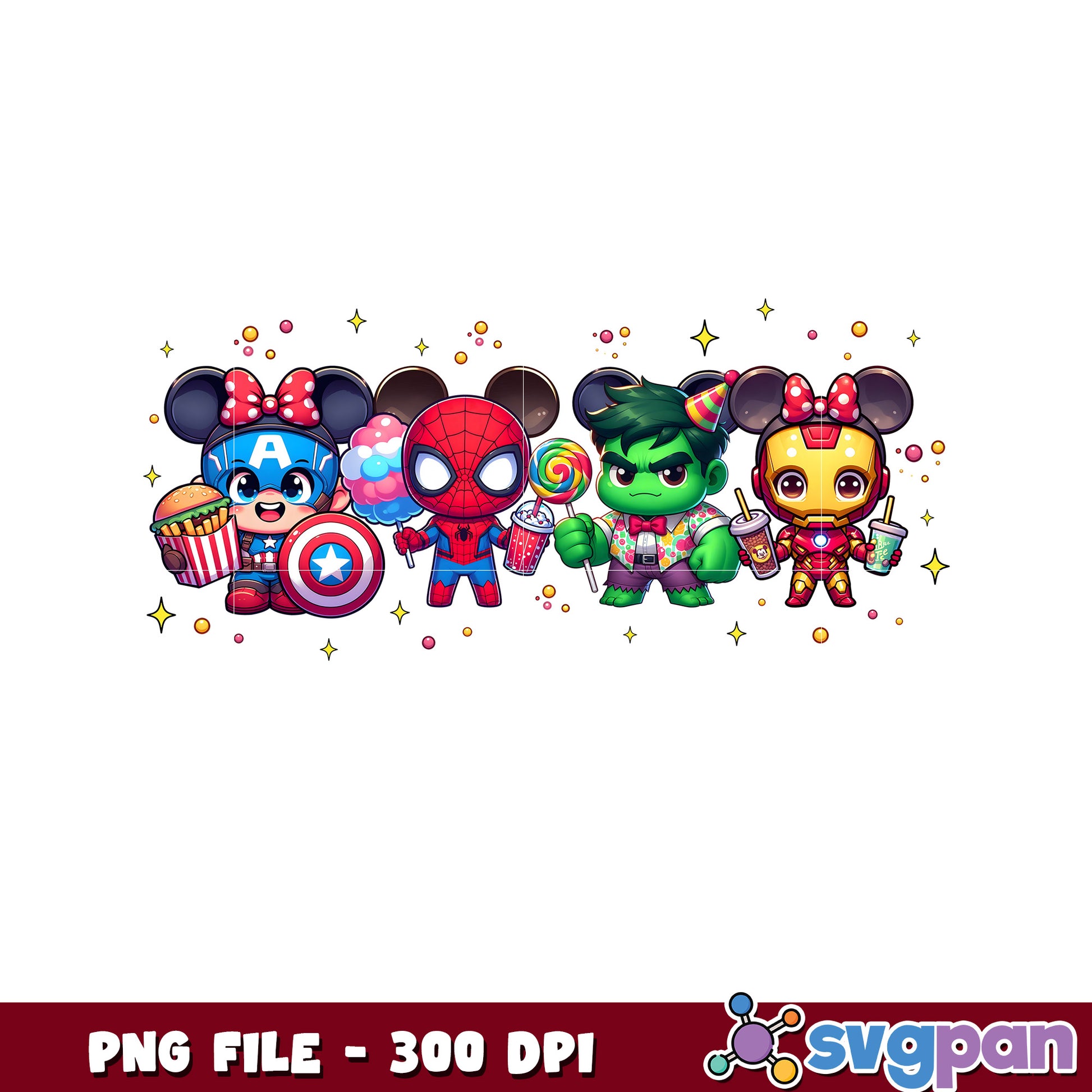Mickey avenger characters png, mickey mouse png, disney avengers png