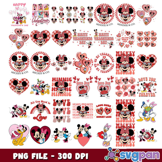 Mickey be my valentines png bundle