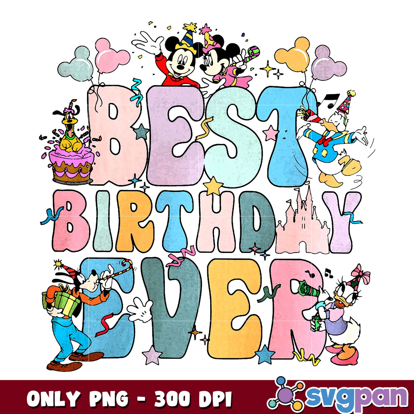 Mickey best birthday ever png, mickey mouse png, disney mickey png