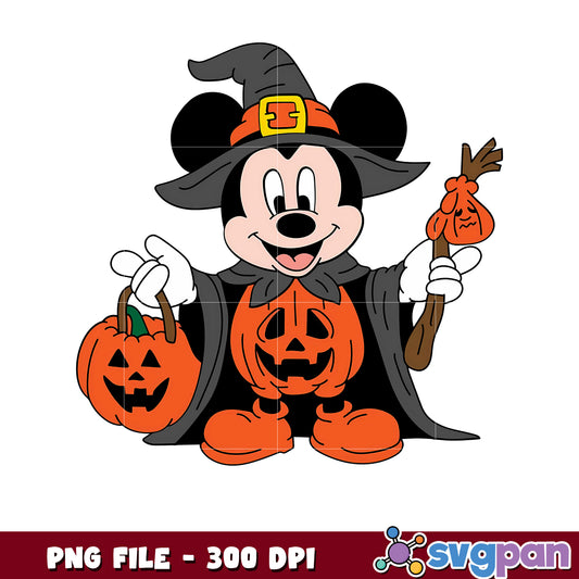 Mickey black costume png, halloween decor png, halloween pumpkin png