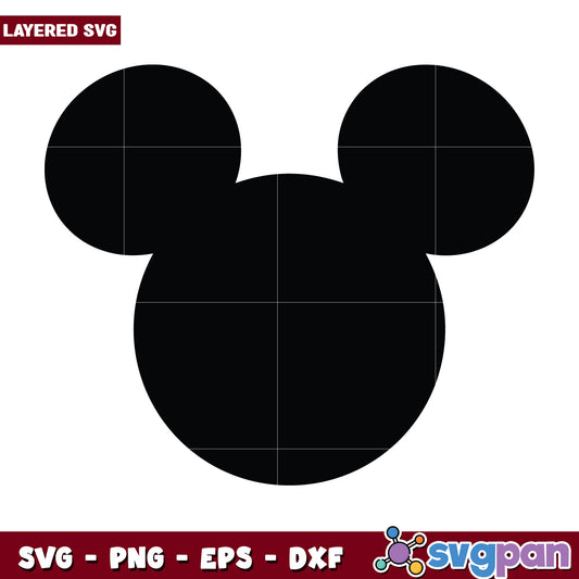 Mickey black point svg, disney mickey svg, disneyland svg