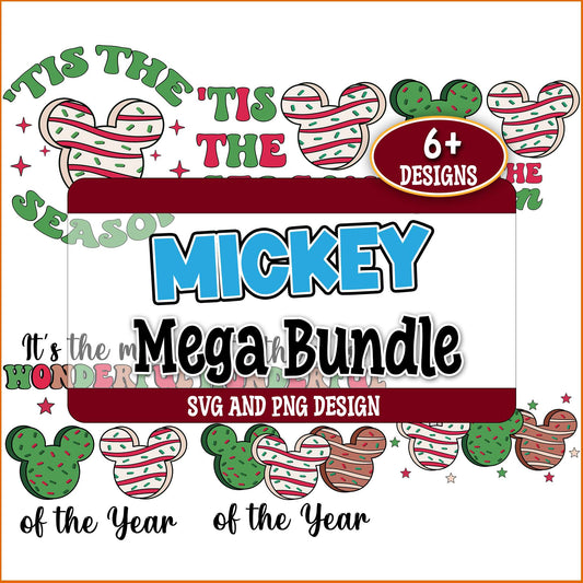 Mickey cake christmas svg bundle