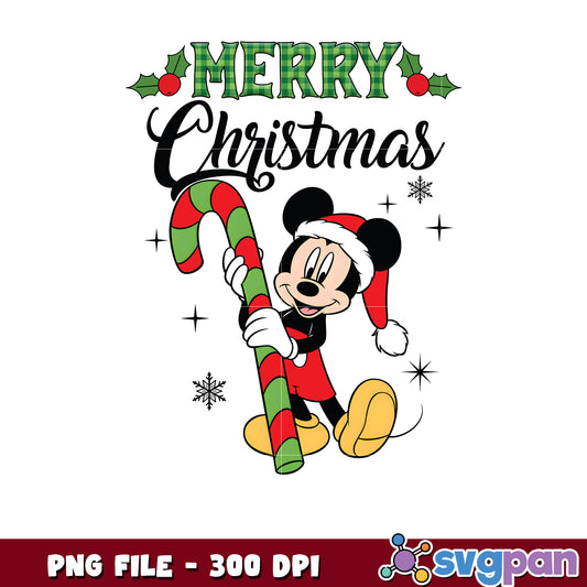 Mickey candy cane png, merry christmas​ png, holiday png