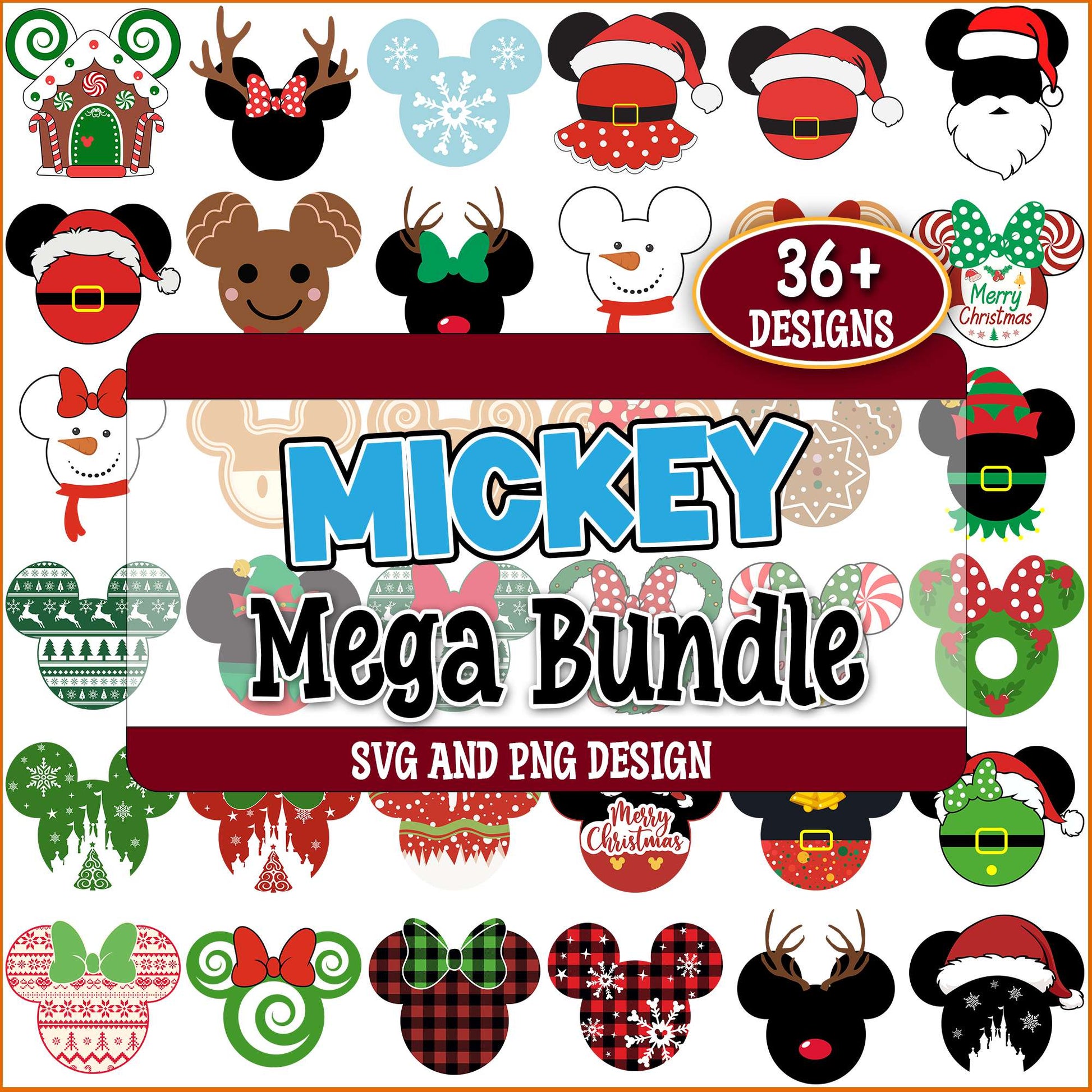 Mickey christmas designs svg bundle