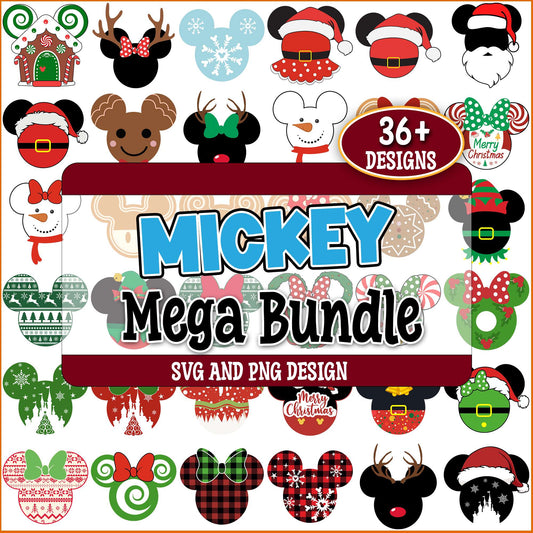 Mickey christmas designs svg bundle