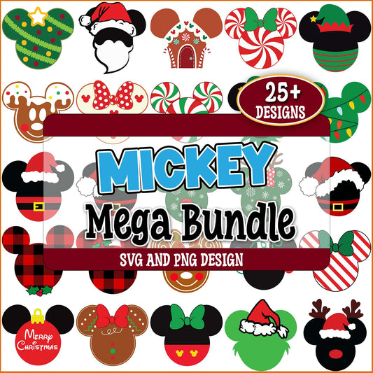 Mickey christmas design svg bundle