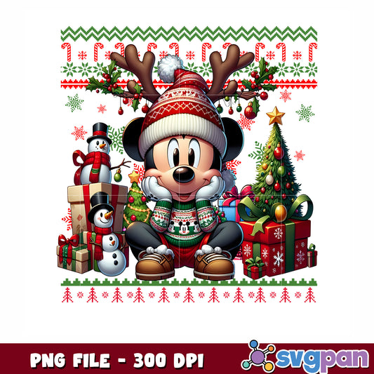 Mickey christmas png, christmas cartoons png, mickey png