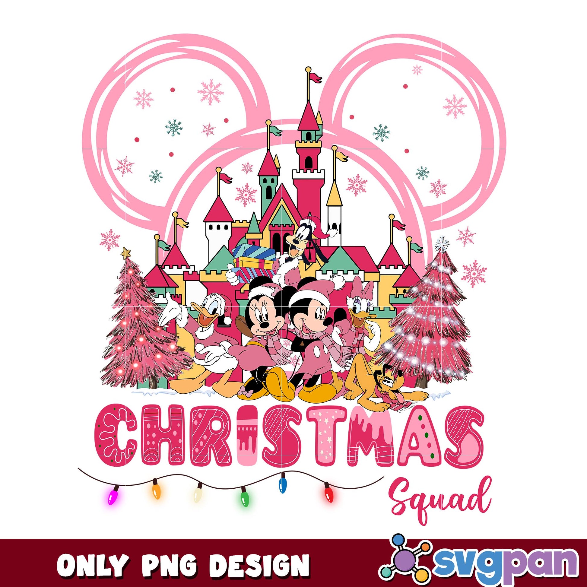 Mickey christmas squad pink png