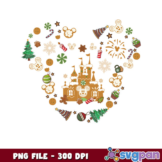 Mickey cookies png, chistmas design png, disney cartoon png