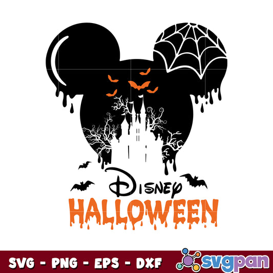 Mickey disney castle mouse halloween svg, mickey head svg