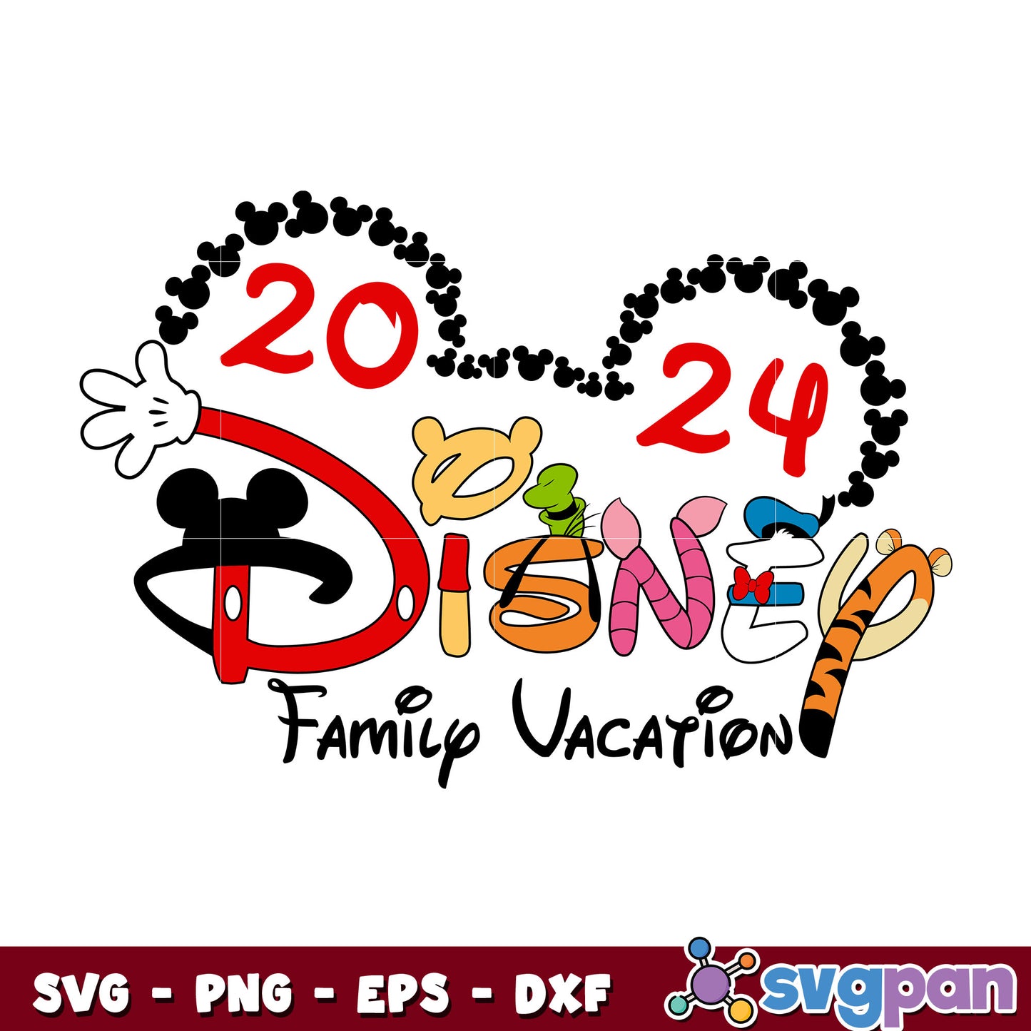 Mickey disney family vacation 2024 svg