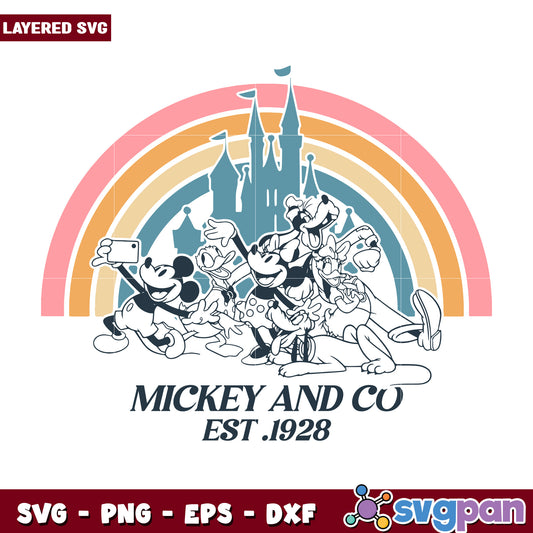 Mickey disneyland rainbow svg, mickey friends svg, disney vacation  svg