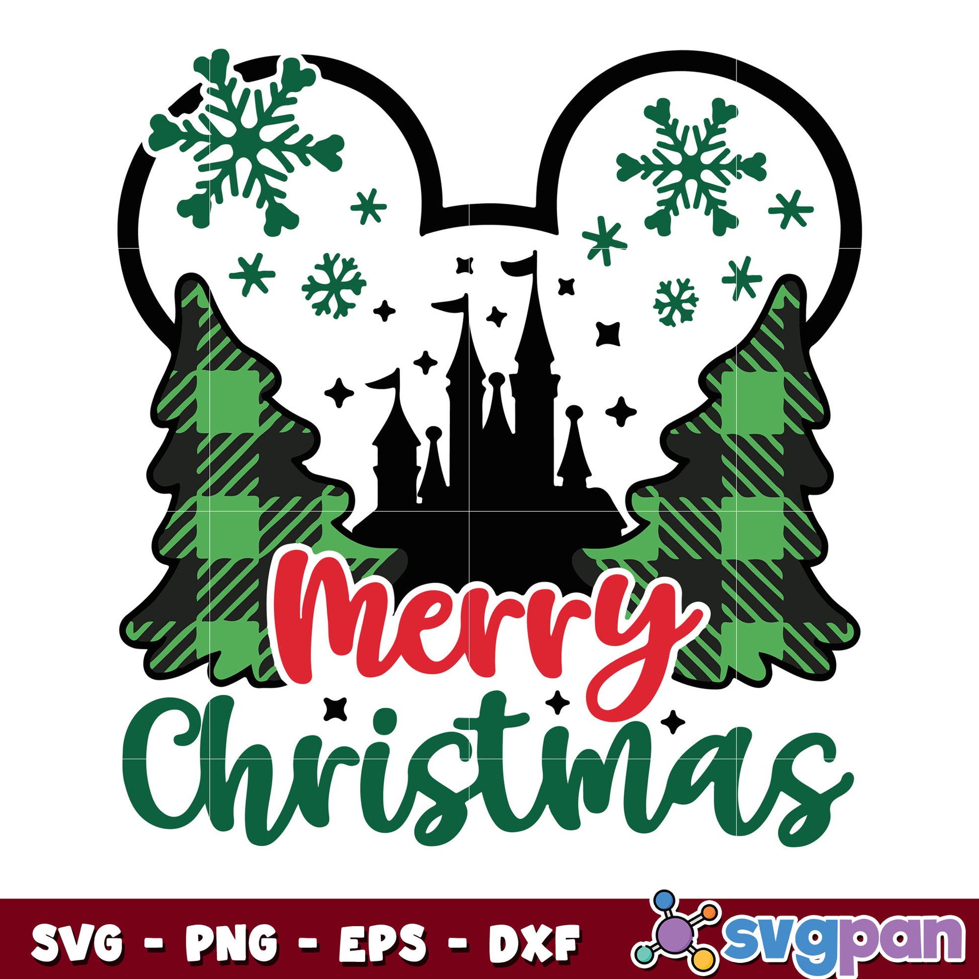 Mickey ears christmas tree svg