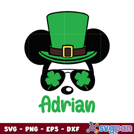 Mickey face disney adrian patrick's day svg, mickey mouse costume​ svg