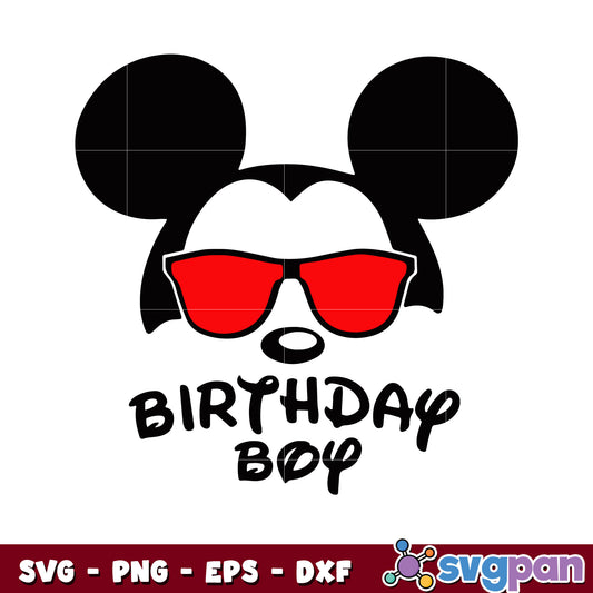 Mickey face disney birthday boy svg, mickey mouse face​ svg