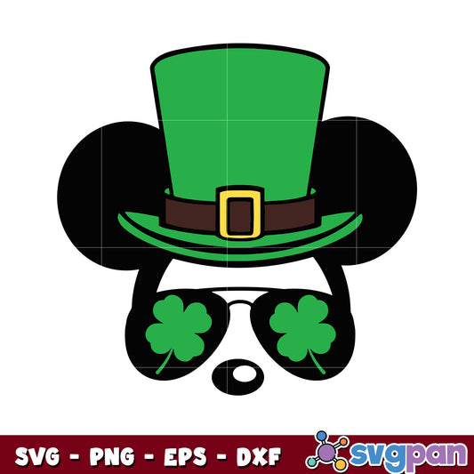 Mickey face disney patrick's day svg, mickey st patrick's day​ svg