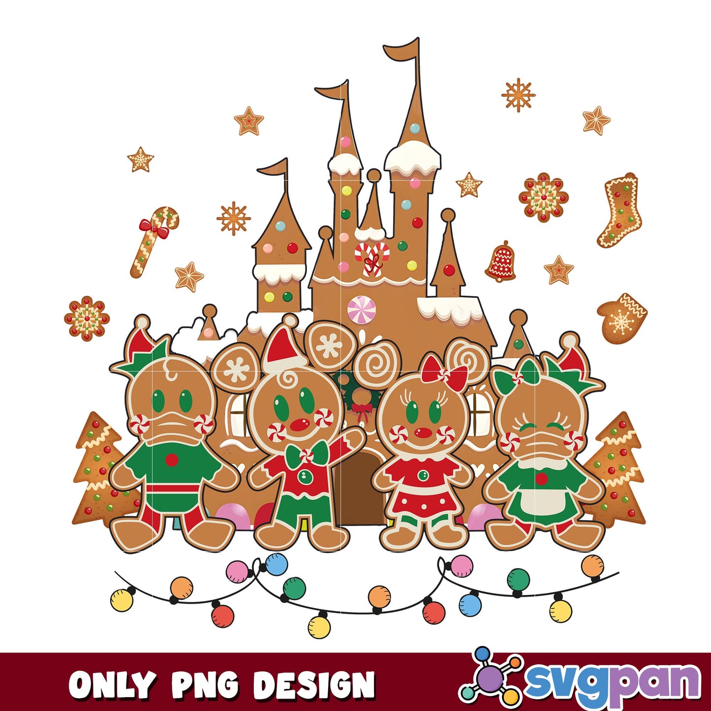 Mickey family retro gingerbread png