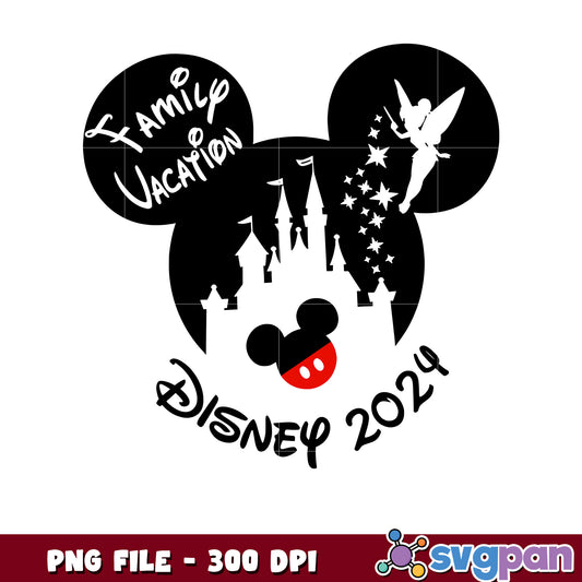 Mickey family vacation png, disney mickey mouse trip png, cute mickey travel design png