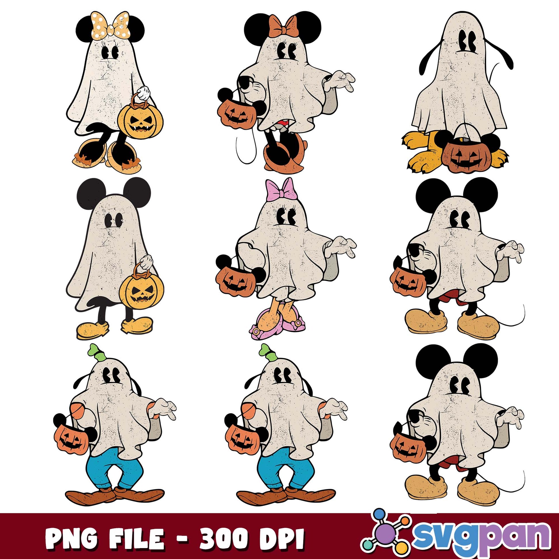 Mickey friend ghost png bundle