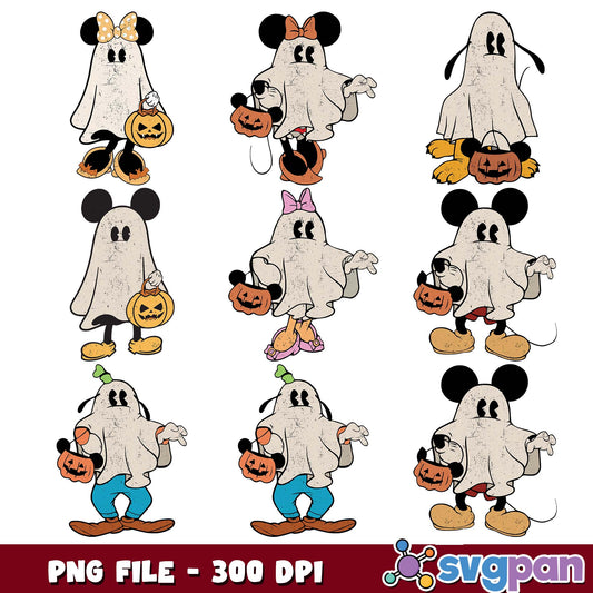 Mickey friend ghost png bundle
