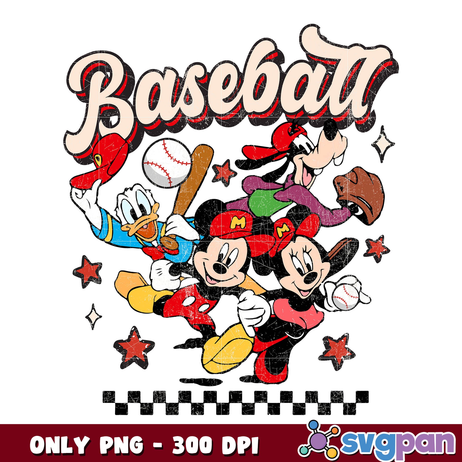 Mickey friends baseball png