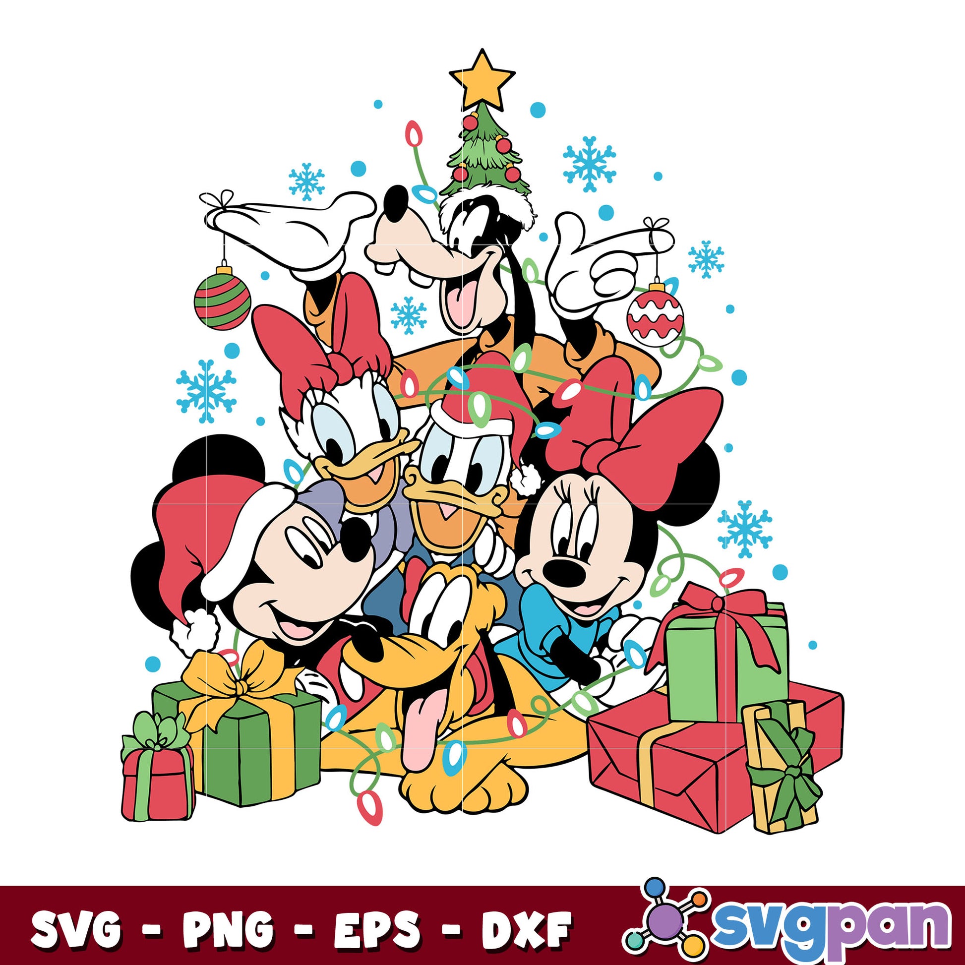 Mickey friends christmas svg