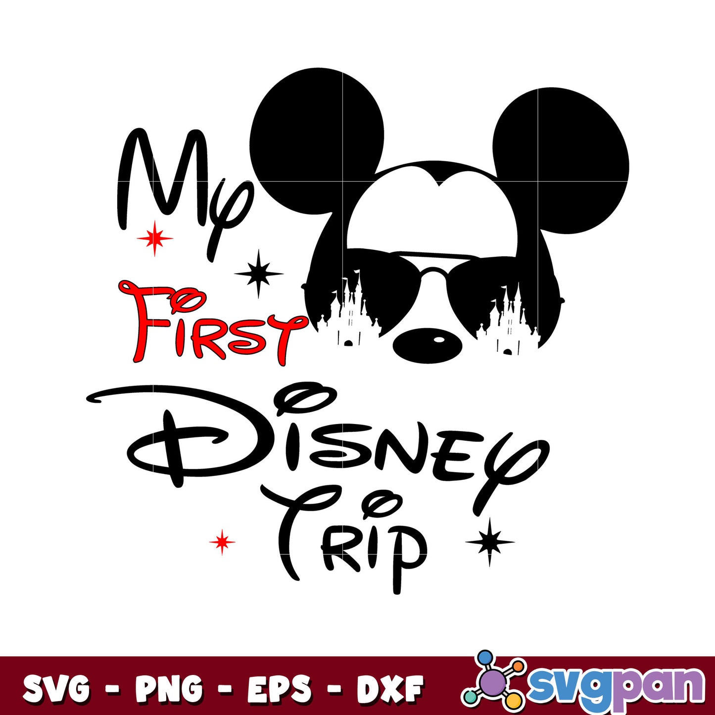 Mickey fy first birthday trip disney svg, mickey face svg