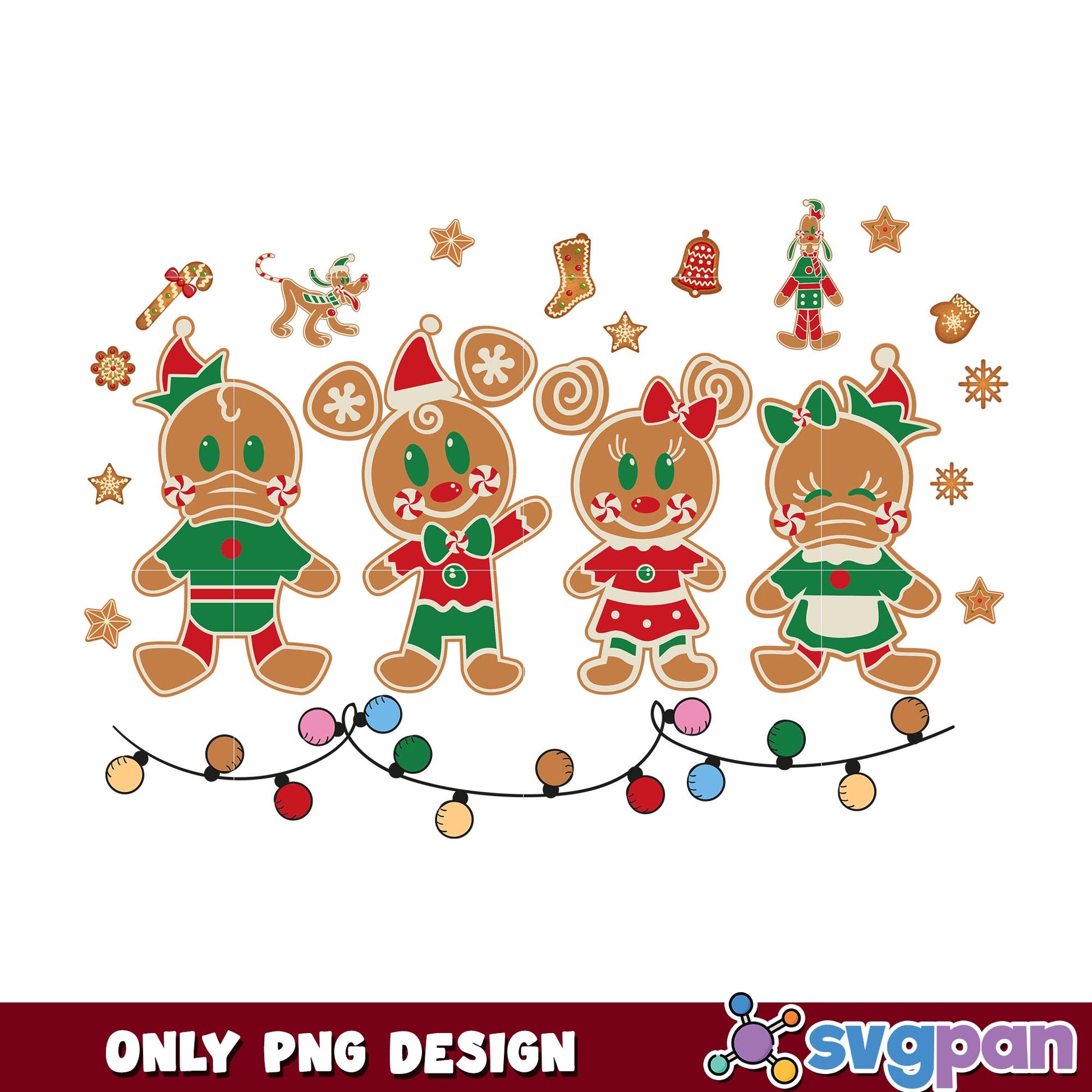 Mickey gingerbread christmas png