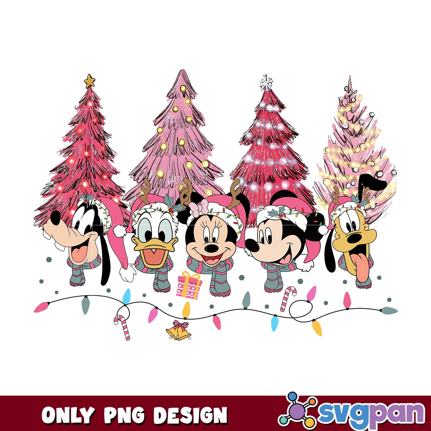 Mickey head and friends pink png