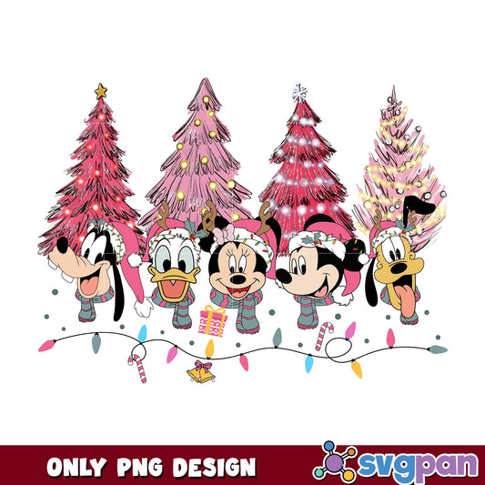 Mickey head and friends pink png