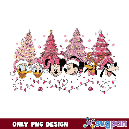 Mickey head and friends pink png