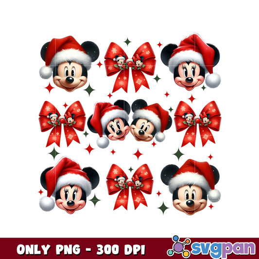 Mickey head and minnie mouse christmas png