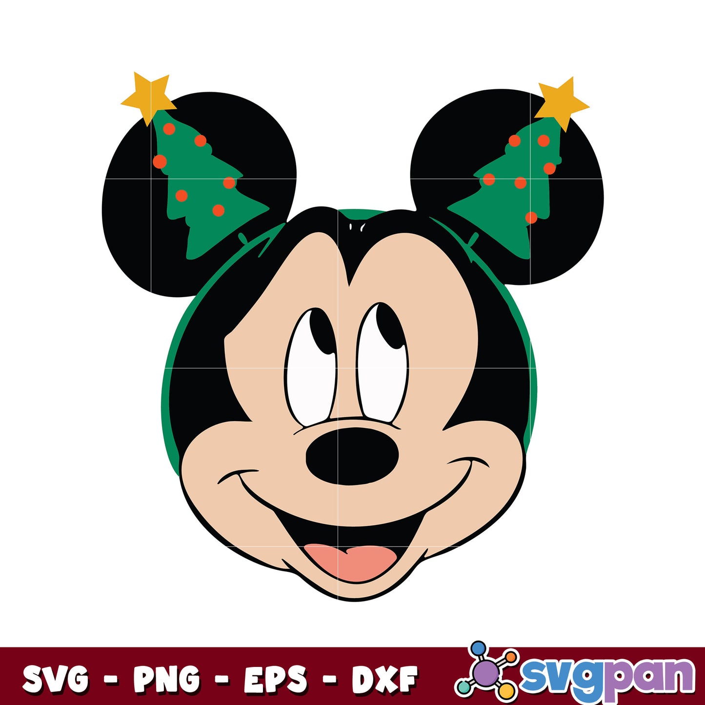 Mickey head christmas tree svg, mickey mouse christmas​ svg