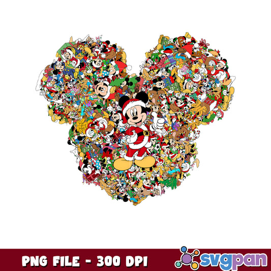 Mickey head design png, merry christmas​ png, holiday png
