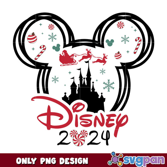 Mickey head disney 2024 christmas png