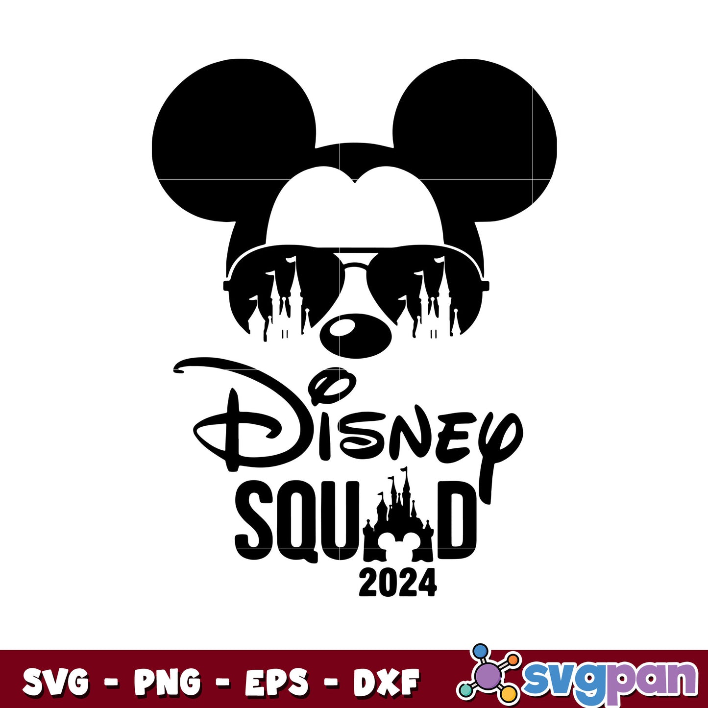 Mickey head disney squad 2024 design svg, mickey mouse ears​ svg