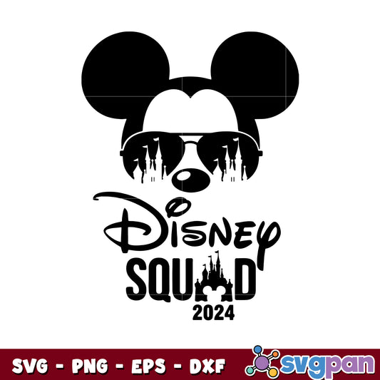 Mickey head disney squad 2024 design svg, mickey mouse ears​ svg