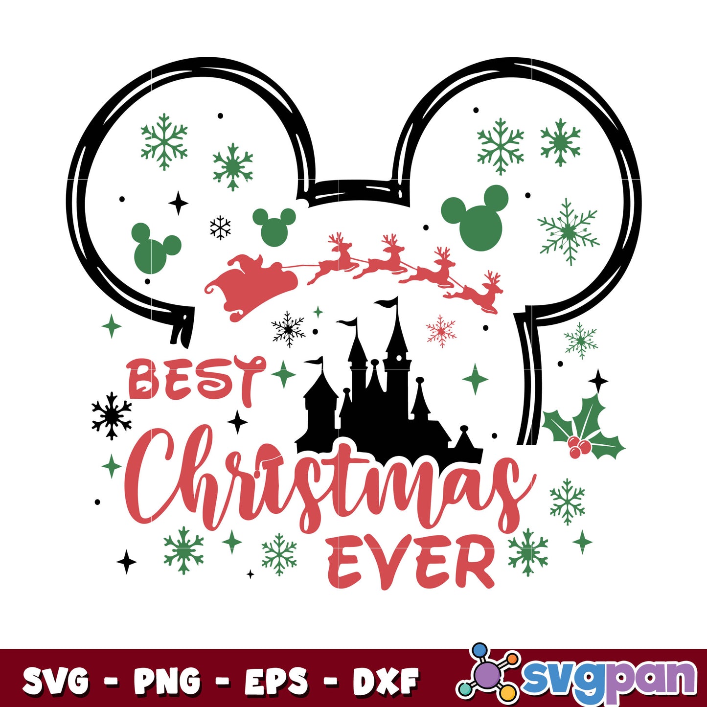 Mickey head ears best christmas ever svg