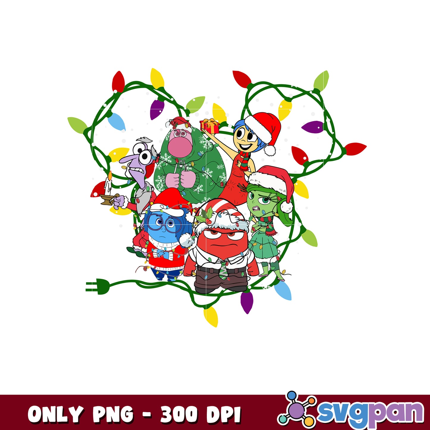 Mickey head inside out christmas png