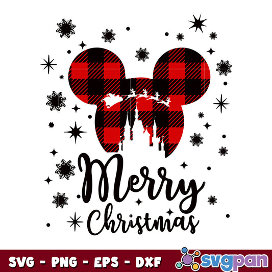 Mickey head merry christmas svg