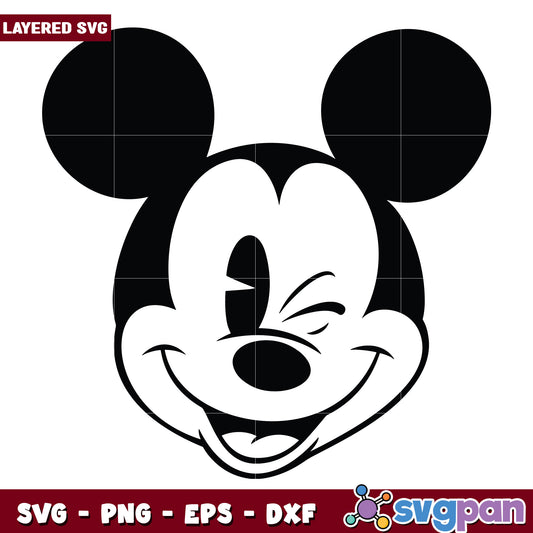 Mickey head wink svg, mickey friends svg, disney vacation  svg