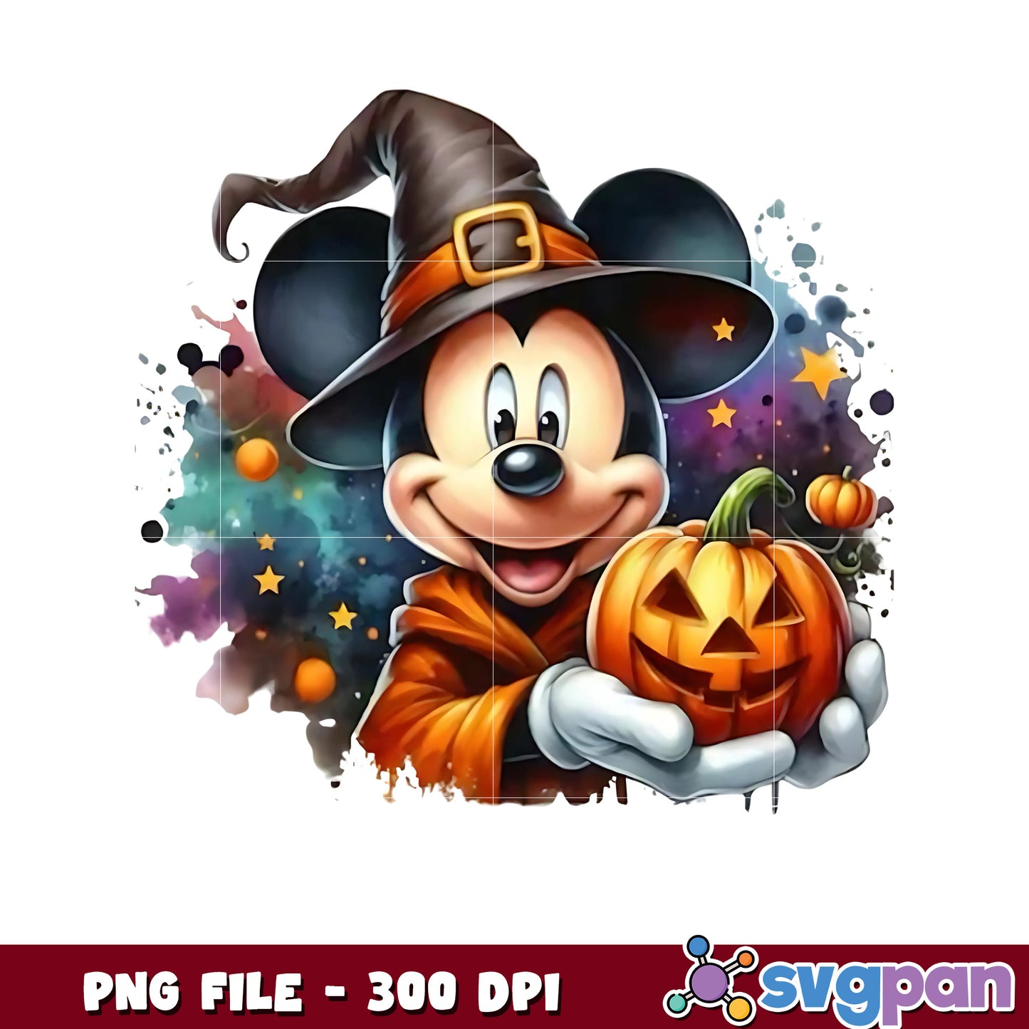 Mickey holding pumpkin png, spirit halloween png, halloween season png