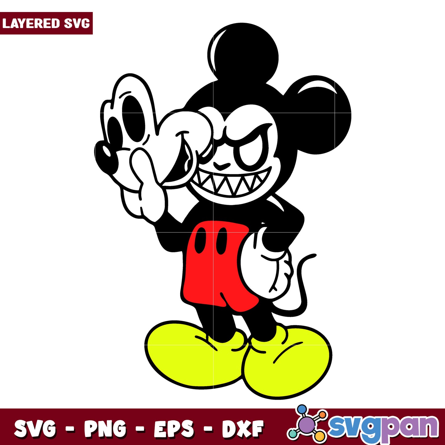Mickey horror face svg, halloween costumes svg, trick or treat svg