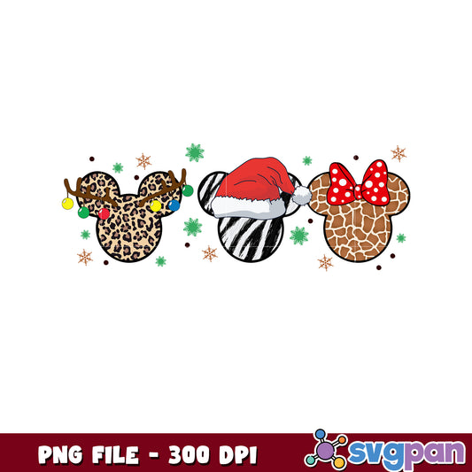Mickey leopard png, chistmas white png, winter png