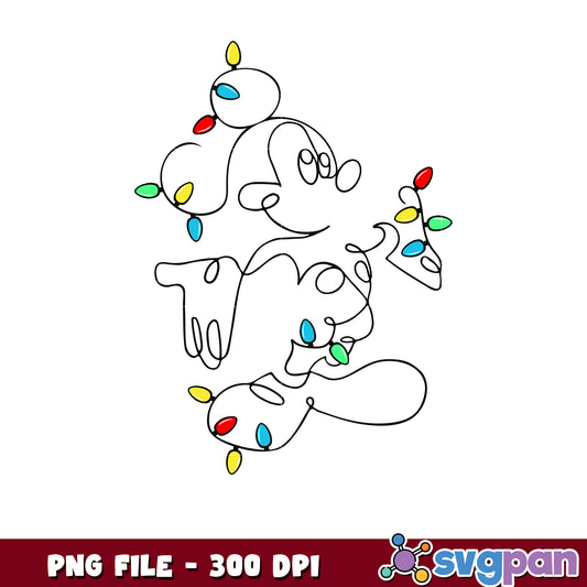 Mickey line png, chistmas white png, winter png
